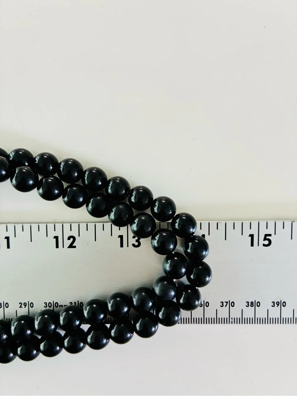 VTG 80s Black and White Beaded Layered Necklace with Gold Enamel Security Clasp